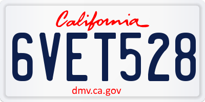 CA license plate 6VET528