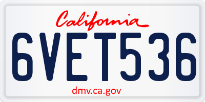 CA license plate 6VET536