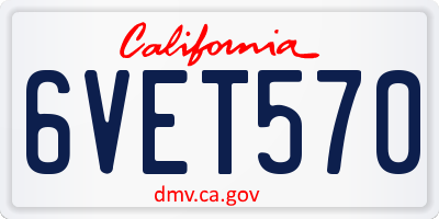 CA license plate 6VET570