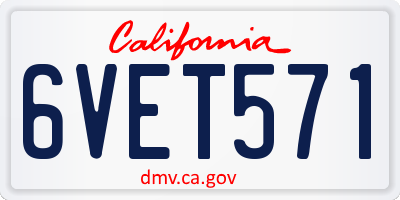 CA license plate 6VET571