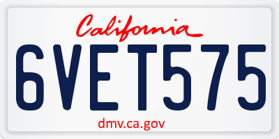 CA license plate 6VET575