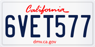 CA license plate 6VET577