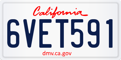 CA license plate 6VET591