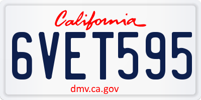 CA license plate 6VET595