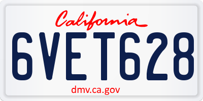 CA license plate 6VET628