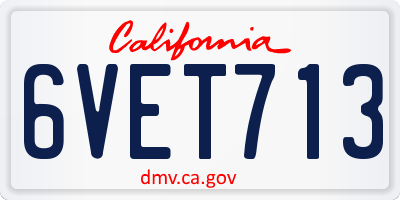 CA license plate 6VET713