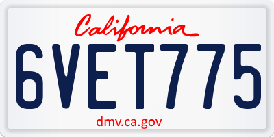 CA license plate 6VET775