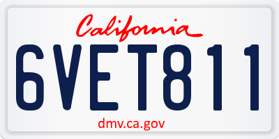 CA license plate 6VET811