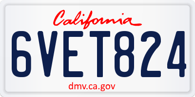 CA license plate 6VET824