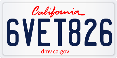 CA license plate 6VET826