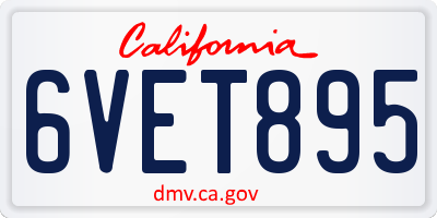 CA license plate 6VET895