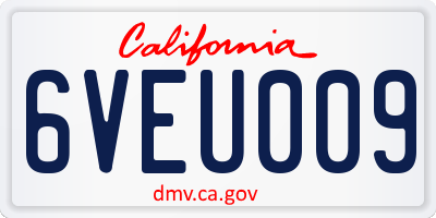 CA license plate 6VEU009
