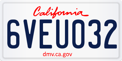 CA license plate 6VEU032