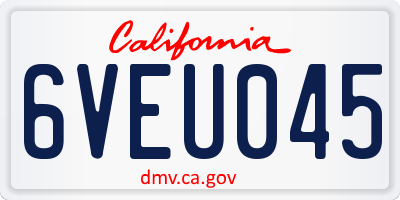 CA license plate 6VEU045