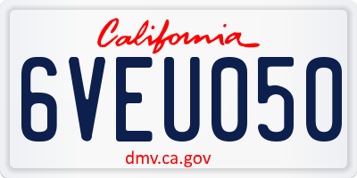 CA license plate 6VEU050