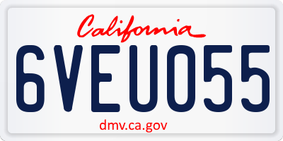CA license plate 6VEU055