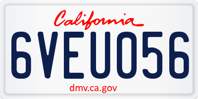 CA license plate 6VEU056
