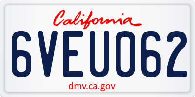 CA license plate 6VEU062