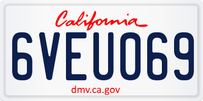 CA license plate 6VEU069