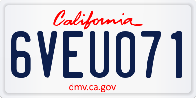 CA license plate 6VEU071
