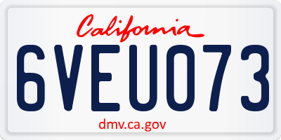 CA license plate 6VEU073