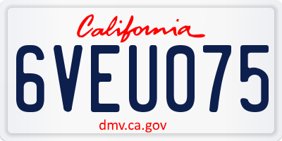 CA license plate 6VEU075