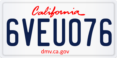 CA license plate 6VEU076