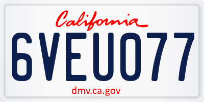 CA license plate 6VEU077