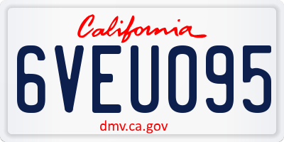 CA license plate 6VEU095