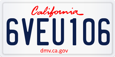 CA license plate 6VEU106
