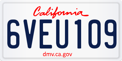 CA license plate 6VEU109