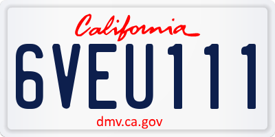 CA license plate 6VEU111