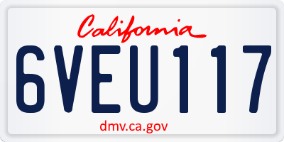 CA license plate 6VEU117