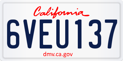 CA license plate 6VEU137