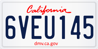 CA license plate 6VEU145