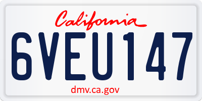 CA license plate 6VEU147