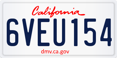CA license plate 6VEU154