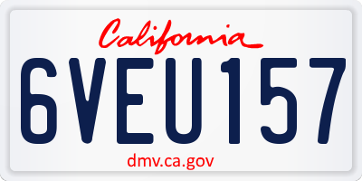 CA license plate 6VEU157