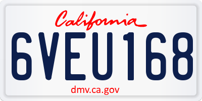 CA license plate 6VEU168
