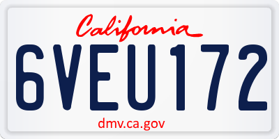 CA license plate 6VEU172