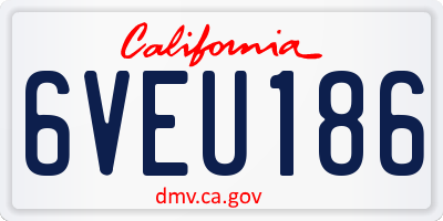 CA license plate 6VEU186