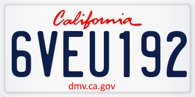 CA license plate 6VEU192