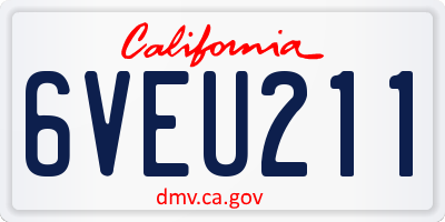 CA license plate 6VEU211