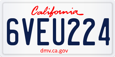 CA license plate 6VEU224