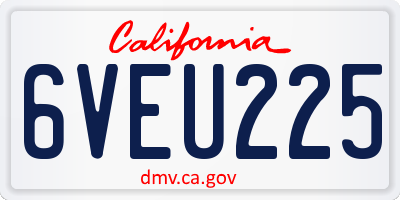 CA license plate 6VEU225
