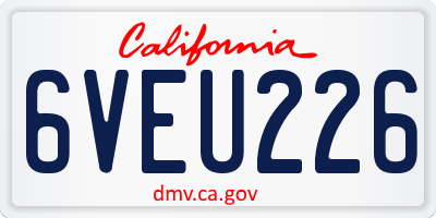 CA license plate 6VEU226