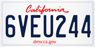 CA license plate 6VEU244