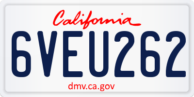 CA license plate 6VEU262