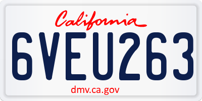 CA license plate 6VEU263