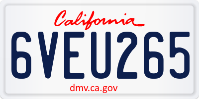 CA license plate 6VEU265